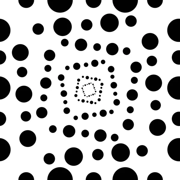 Kreis Flecken Streuung Geometrische Schwarz Weiß Textur Nahtlose Muster Abstrakte — Stockvektor