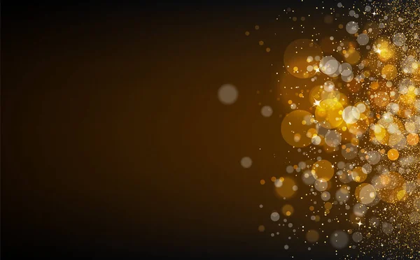 Goldsterne Staub Punkte Glühende Partikel Streuen Textur Konfetti Abstrakte Hintergrund — Stockvektor