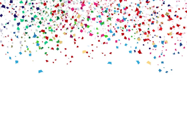 Kleurrijke Confetti Papier Scatter Viering Partij Abstracte Achtergrond Vectorillustratie — Stockvector