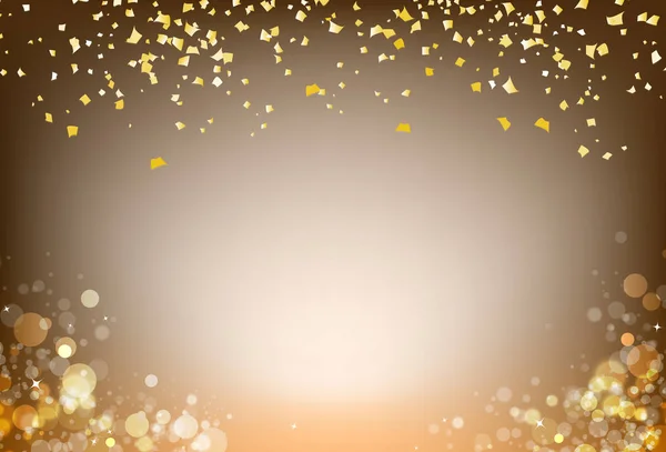 Confettis Papier Tombant Récompense Avec Bulle Floue Air Brillant Célébration — Image vectorielle