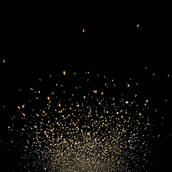 Gold Sterne Konfetti Streuen Spritzen Explosion Feier Urlaub Abstrakte Hintergrund — Stockvektor