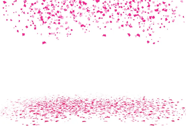 Rosa Confeti Papel Scatter Cayendo Suelo Festivo Fiesta Fiesta Abstracta — Vector de stock