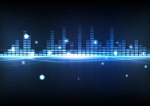 Abstrakter Hintergrund Digitale Technologie Blauer Musik Equalizer Mit Glatten Linien — Stockvektor