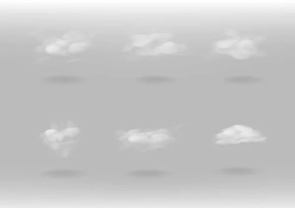 Wolken Rook Sets Collectie Vectorillustratie — Stockvector