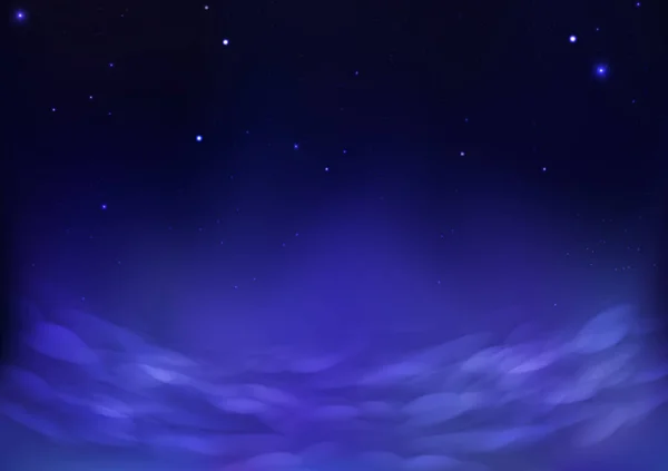 Межами Атмосфери Планети Простір Галактики Зоряною Ніччю Хмарно Фіолетовому Пентоні — стоковий вектор