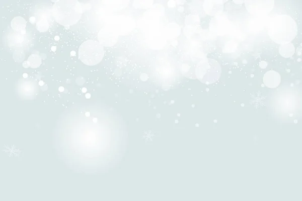 Branco abstrato, fundo Bokeh, nevando, celebração sazonal — Vetor de Stock