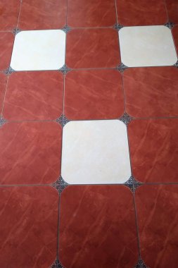 seramik karo kareler beyaz ve kırmızı renk, desenler, güzel, doku, arka plan, yakın