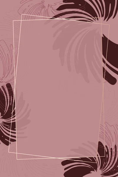 Розовый Красный Векторный Дизайн Рамы Искусство Золотого Прямоугольника Блестками Геометрическая — стоковый вектор
