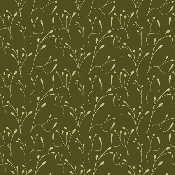 Ilustracja wektor, jasny bezszwowy kwiatowy wzór z żółtymi kwiatami na zielonym tle — Wektor stockowy
