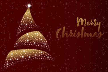 Parlak parlak yıldızlardan gelen Noel ağacı sihirli arka plan ve metin. Soyut vektör illüstrasyonu.