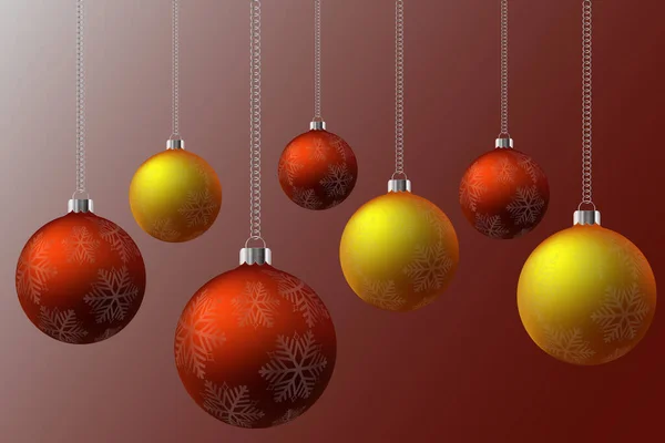 Snowflake Χριστουγεννιάτικα στολίδια με κόκκινο φόντο - Καλά Χριστούγεννα - διάνυσμα eps10 — Διανυσματικό Αρχείο