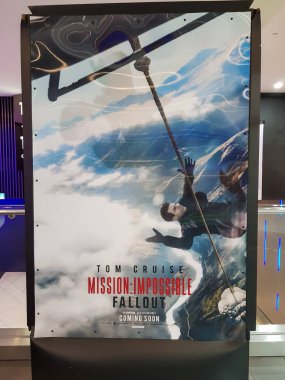 Kuala Lumpur, Malezya - 26 Temmuz 2018: Görevi: imkansız 6 Fallout film poster Theater