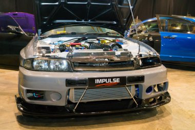 Kuala Lumpur, Malezya - 28 Temmuz 2018: Nissan Skyline R32 Festivali sanat hız Kuala Lumpur, Malezya