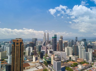 Kuala Lumpur, Malezya - 11 Mart 2018: Kuala Lumpur Metropol şehrin havadan görünümü