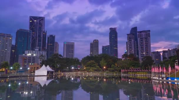 Kuala Lumpur Malajsie Srpna 2018 Čas Časosběrné Záběry Symfonie Jezera — Stock video