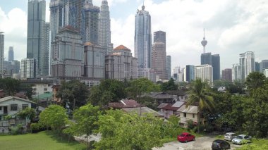 Kuala Lumpur, Malezya - 22 Eylül 2018: Kuala Lumpur cityscape Klcc, Trx ve Kl Tower da dahil olmak üzere, hava fotoğrafı