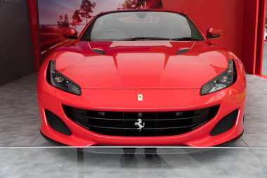 KUALA LUMPUR, MALAYSIA - SEPTEMBER 29, 2018: Ferrari Portofino on display at roadshow in Kuala Lumpur, Malaysia
