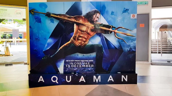 Kuala Lumpur, Malezya - 18 Aralık 2018: Aquaman film posteri. Aquaman Dc Comics karakteri dayalı bir 2018 Amerikan süper kahraman filmidir