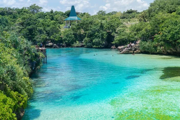 Turquoise color water at Danau Weekuri in Sumba Island, Indonesia