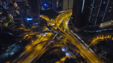 Kuala Lumpur, Malezya - 5 Ocak 2019: Karayolu ve trafik Kuala Lumpur, Malezya, hava fotoğrafı.