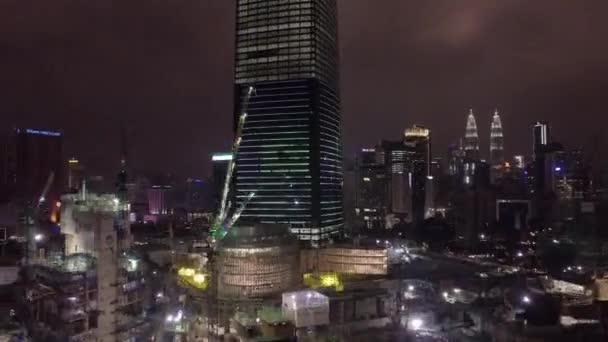 Zeitraffer Aufnahmen Des Wunderschönen Stadtzentrums Von Kuala Lumpur Bei Nacht — Stockvideo