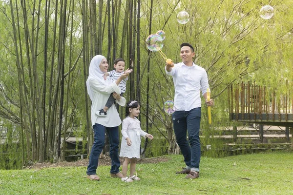 Malay family at recreational park having fun