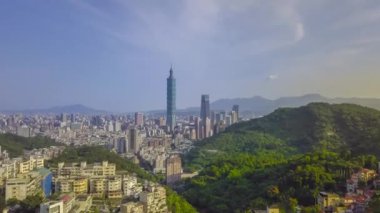 Taipei şehir merkezinin havadan insansız hava aracı görüntüleri