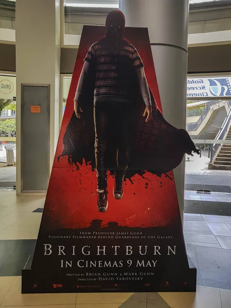 Brightburn Filmposter, ist ein amerikanischer Superhelden-Horrorfilm, dieser Film handelt von einem jungen Außerirdischen, der auf der Erde mit Supermacht aufgewachsen ist — Stockfoto