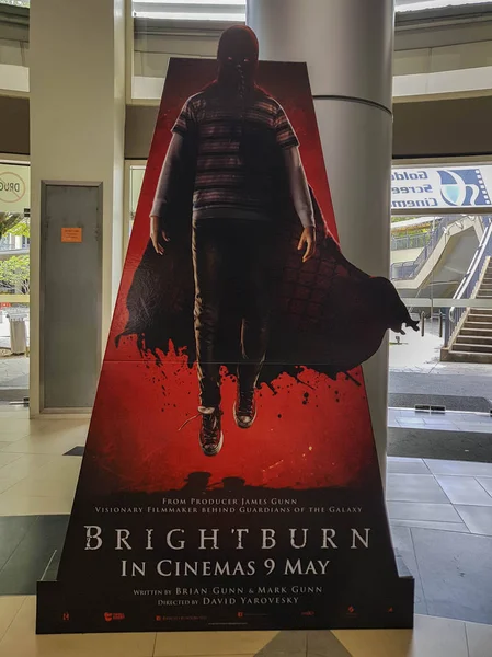 Brightburn Filmposter, ist ein amerikanischer Superhelden-Horrorfilm, dieser Film handelt von einem jungen Außerirdischen, der auf der Erde mit Supermacht aufgewachsen ist — Stockfoto