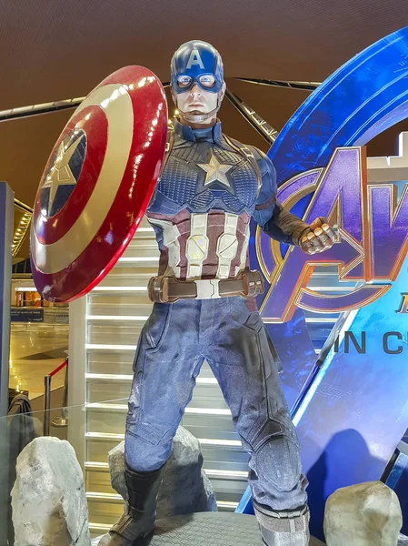 Amerika Kapitány Avengers végjáték. The Avengers, egy amerikai szuperhős film, amely a Marvel Comics által gyártott szuperhős csapat által készített Marvel Studios — Stock Fotó