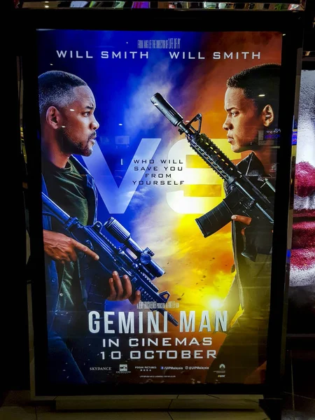 Gemini Man film plakát, je 2019 americký akční thriller film v hlavní roli Will Smith — Stock fotografie