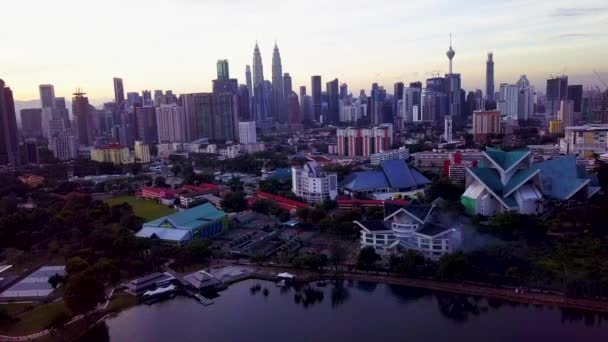 Images Drones Paysage Urbain Kuala Lumpur Matin — Video