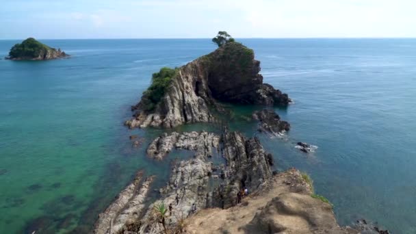 Terengganu Malaysia July 2020 Pendakian Turis Bukit Singa Trail Pulau — Stok Video