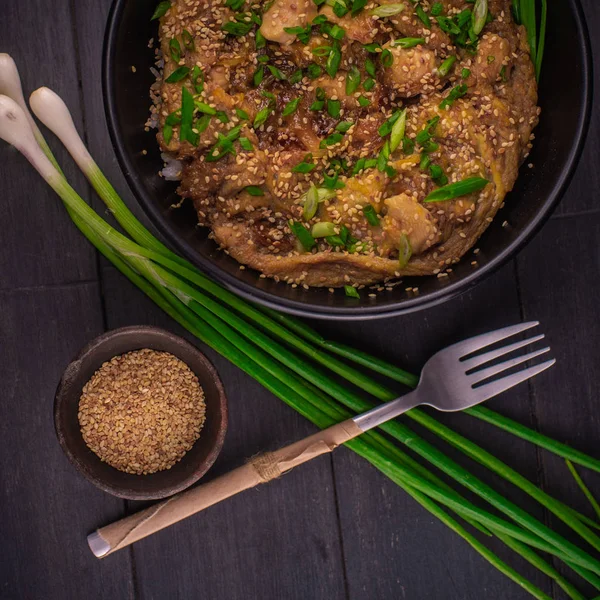 Oyakodon Cuenco Pollo Huevo — Foto de Stock