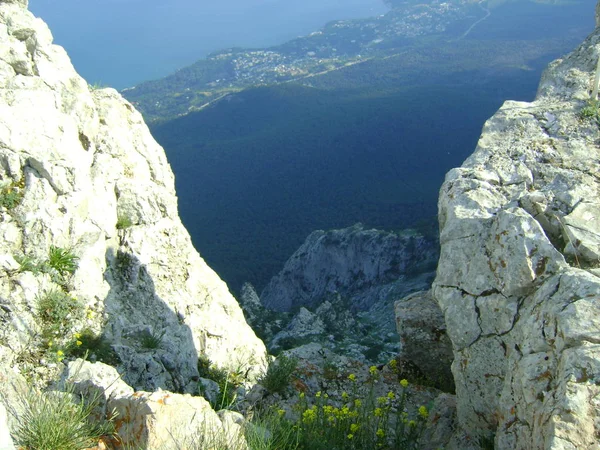 Cime Delle Montagne Crimea Cui Può Vedere Mar Nero Cielo — Foto Stock