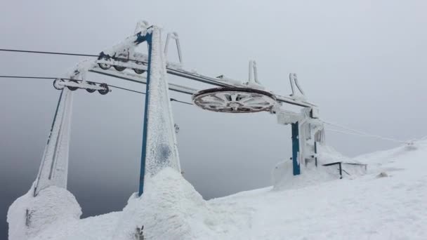 Remonte Una Estación Esquí Engranajes Elevación — Vídeos de Stock