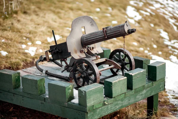 Old, rusty machine gun Maxim