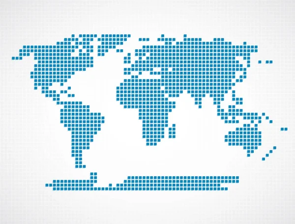 Blå Karta Världen Vit Bakgrund Vektorillustration — Stock vektor
