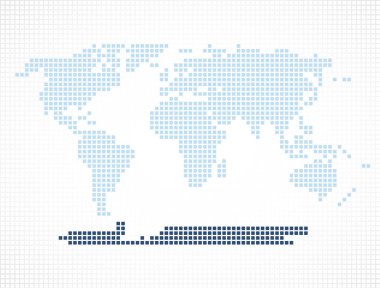 Vurgulanan Antarktika kıtası ile Dünya Haritası