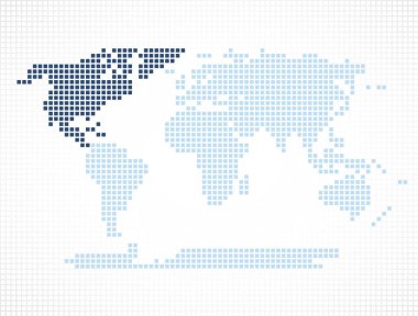 Vurgulanan Kuzey Amerika kıtası ile Dünya Haritası