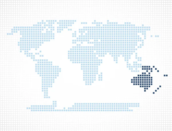Vurgulanan Avustralya kıtası ile Dünya Haritası