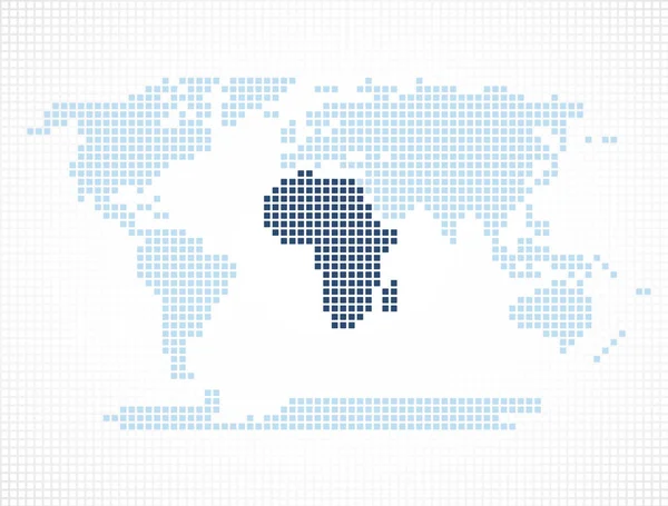Weltkarte Mit Hervorgehobenem Afrikanischen Kontinent — Stockvektor