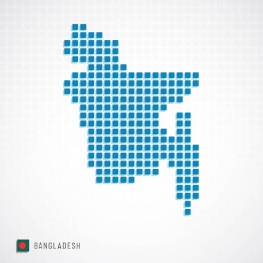 Bangladeş vektör çizim harita noktalı temel şekil kutsal kişilerin resmi ve bayrak