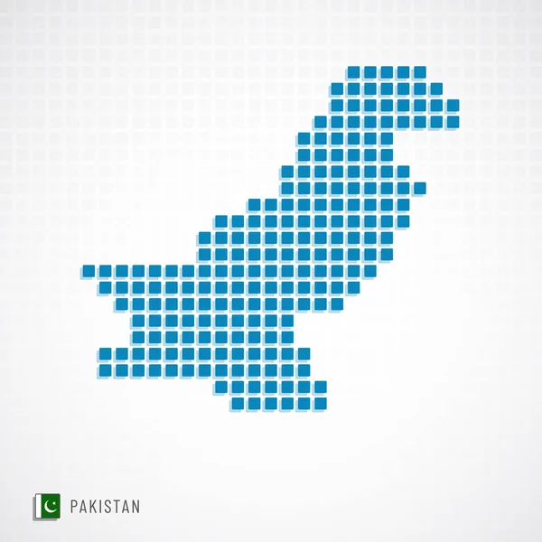 Illustration Vectorielle Carte Pakistan Pointillés Icônes Forme Base Drapeau — Image vectorielle