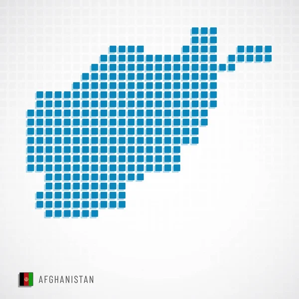 Illustration Vectorielle Carte Afghanistan Pointillés Icônes Forme Drapeau — Image vectorielle