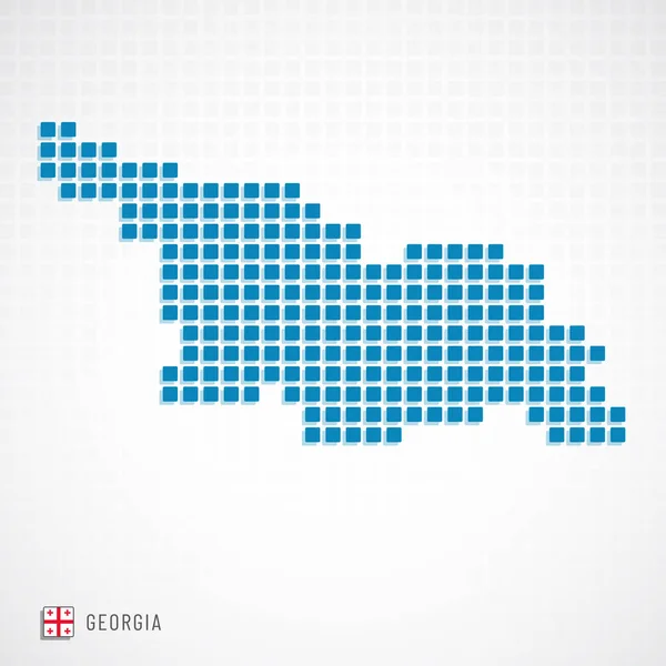 Vector Illustration Georgia Map Dotted Basic Shape Icons Flag — Stock Vector