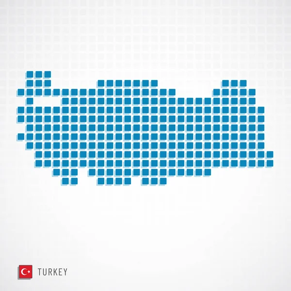 Vektor Illustration Tyrkiet Kort Stiplede Grundlæggende Form Ikoner Flag – Stock-vektor