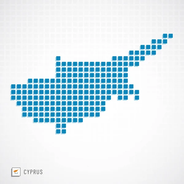 Vector Illustration Cyprus Map Dotted Basic Shape Icons Flag — Stock Vector