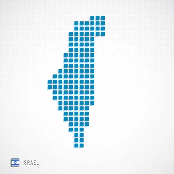 Vektor Illustration Der Israel Map Punktiert Grundlegende Form Symbole Und — Stockvektor