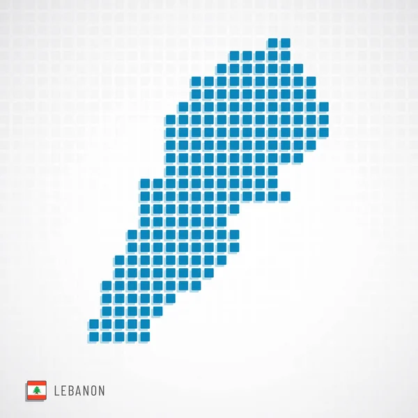 Vector Illustration Lebanon Map Dotted Basic Shape Icons Flag — Stock Vector